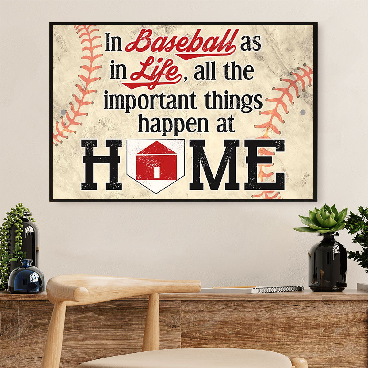 Baseball Canvas Wall Art Prints | Happen At Home | Home Décor Gift For Baseball Players