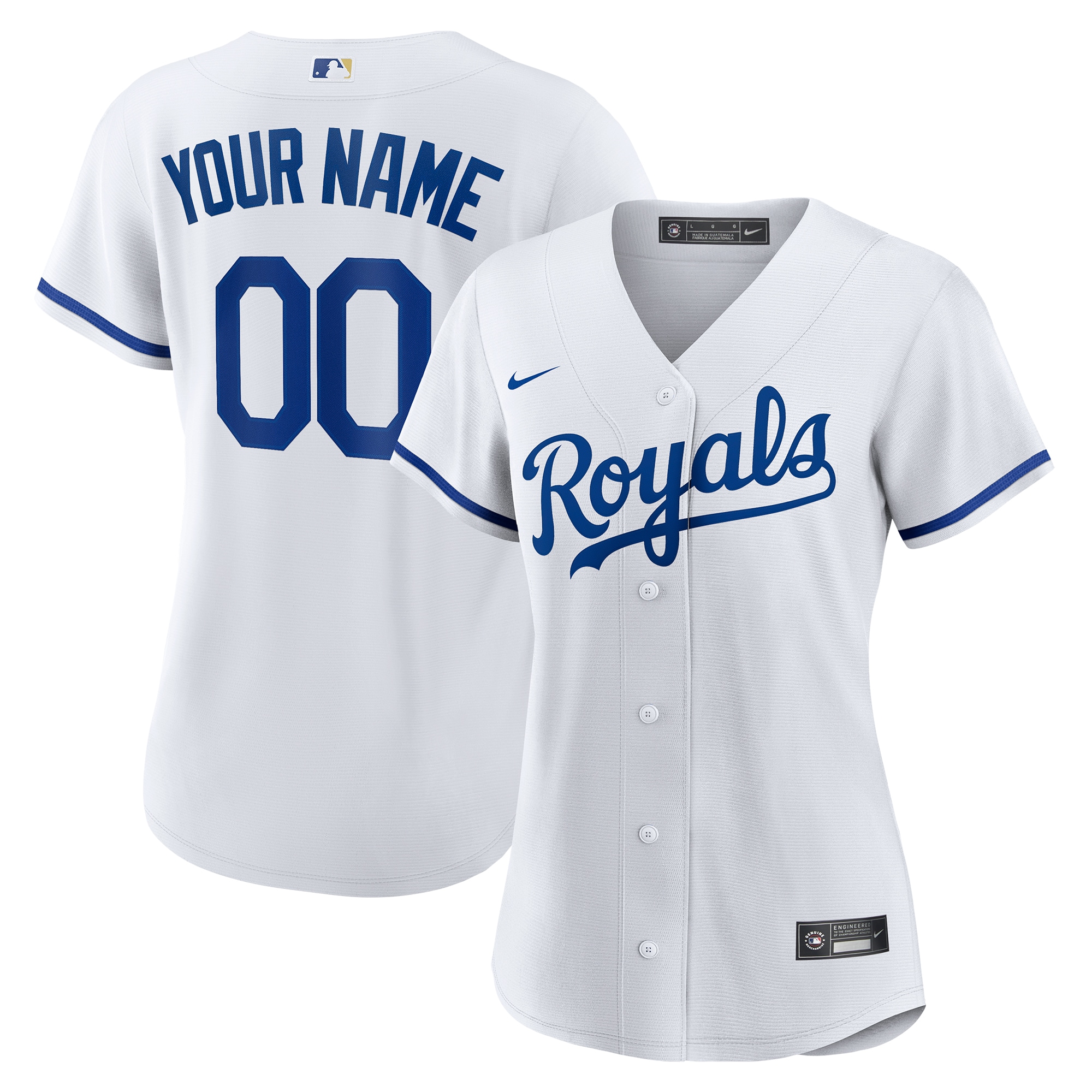 Women’s Kansas City Royals White Custom Jersey