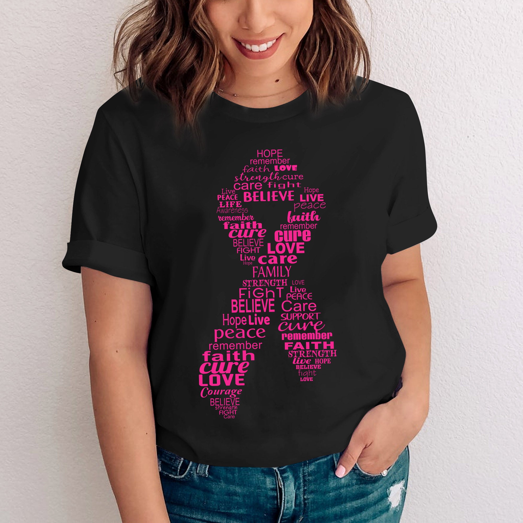 Pink Ribbon Breast Cancer Awareness T-Shirt