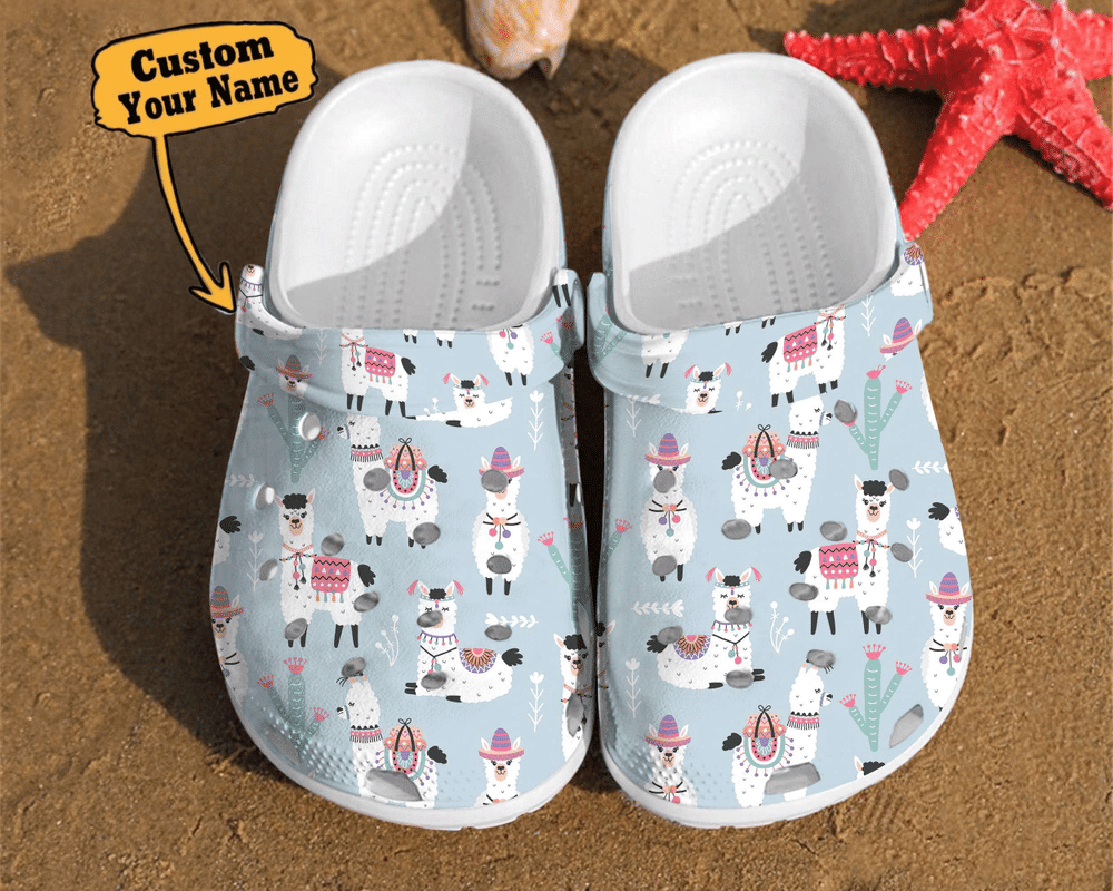 Llama Crocs – Llama Pattern Alpaca Gift For Lovers Comfortable Summer Clog Shoes For Men And Women