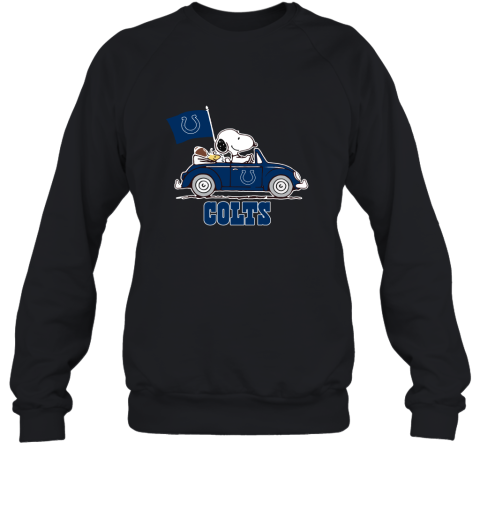 Snoopy And Woodstock Ride The Indianapolis Colts Car 2D Sweatshirt