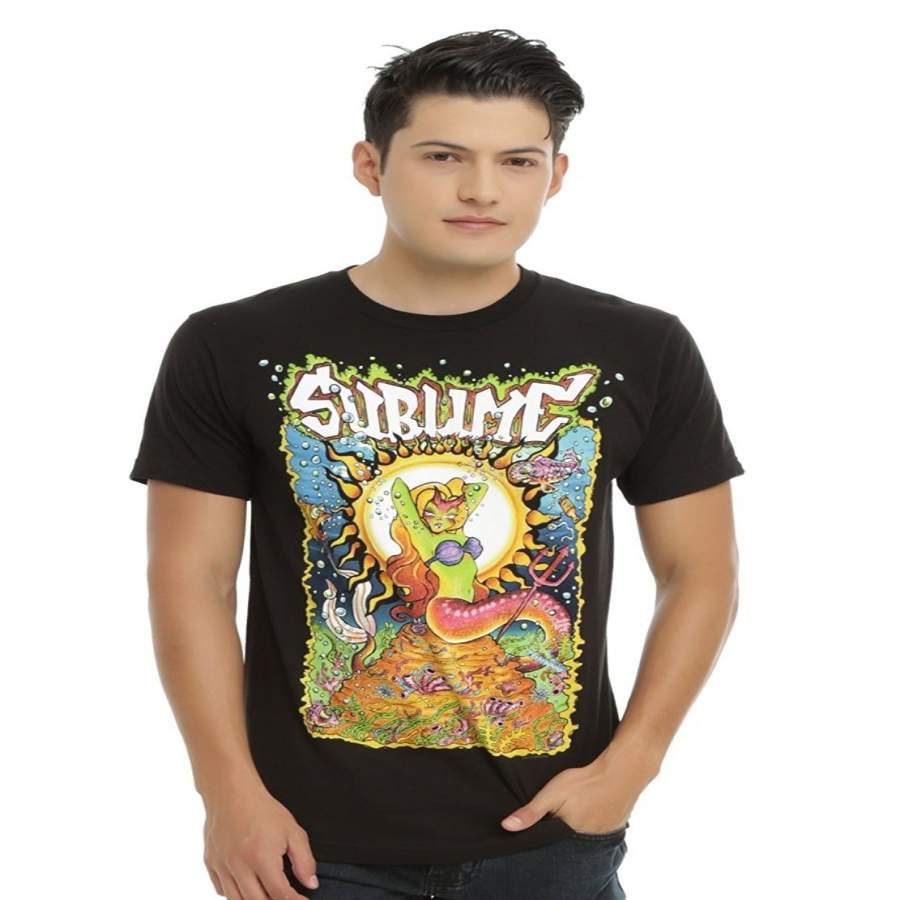 Mens Summer Fashion T-Shirt Sublime Mermaid Shirt Men’S Fitness T-Shirt