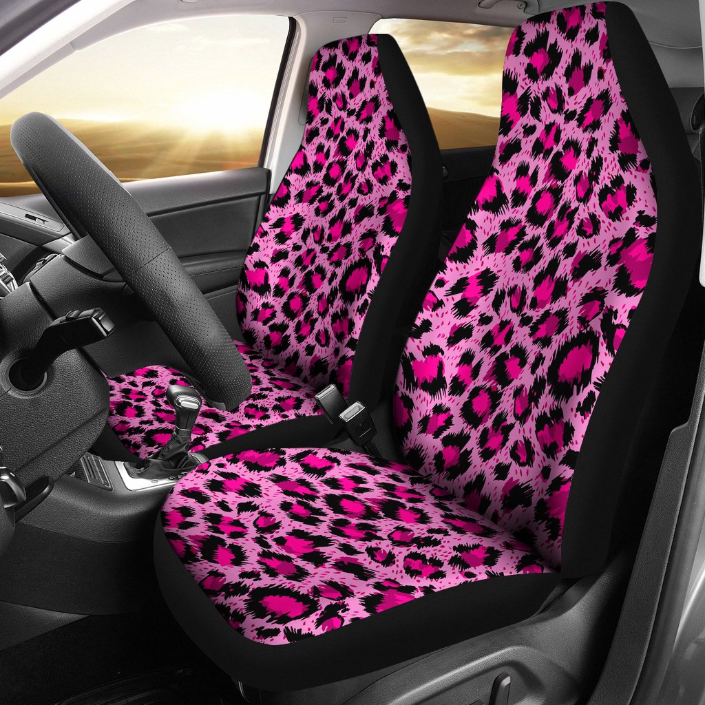 Pink Leopard Skin texture Pattern Universal Fit Car Seat Covers