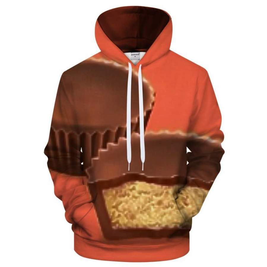 Orange Peanut Butter Cup  Unisex 3D All-Over Print Hoodie