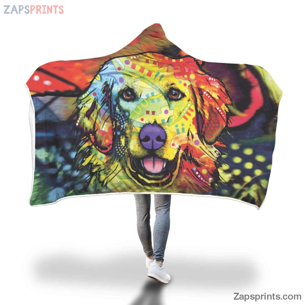 Golden Retriever Design Hooded Blanket – Dean Russo Art