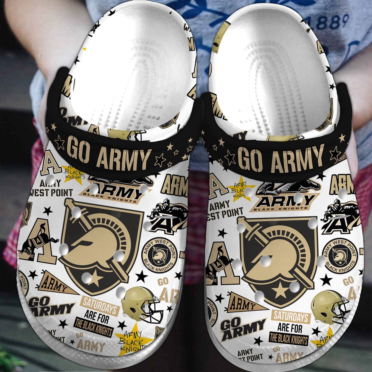 Army Black Knights NCAA Sport Crocss Crocband Clogs Shoes Comfortable For Men Women and Kids