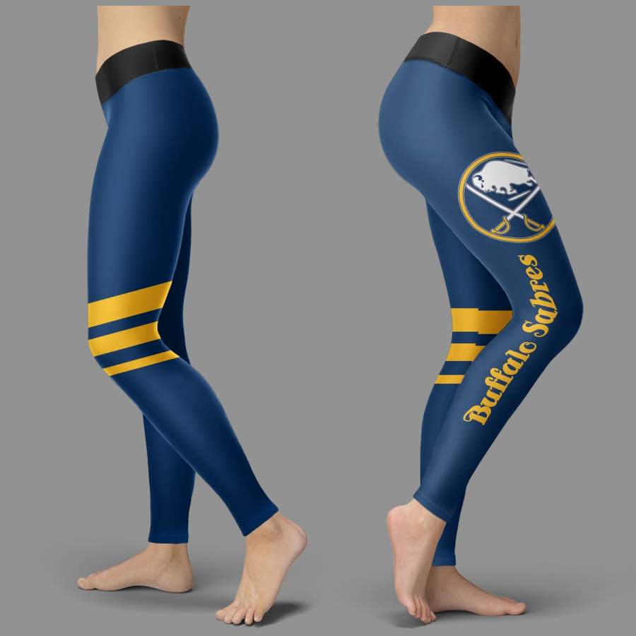 Through Great Logo Spread Body Striped Circle Buffalo Sabres Leggings