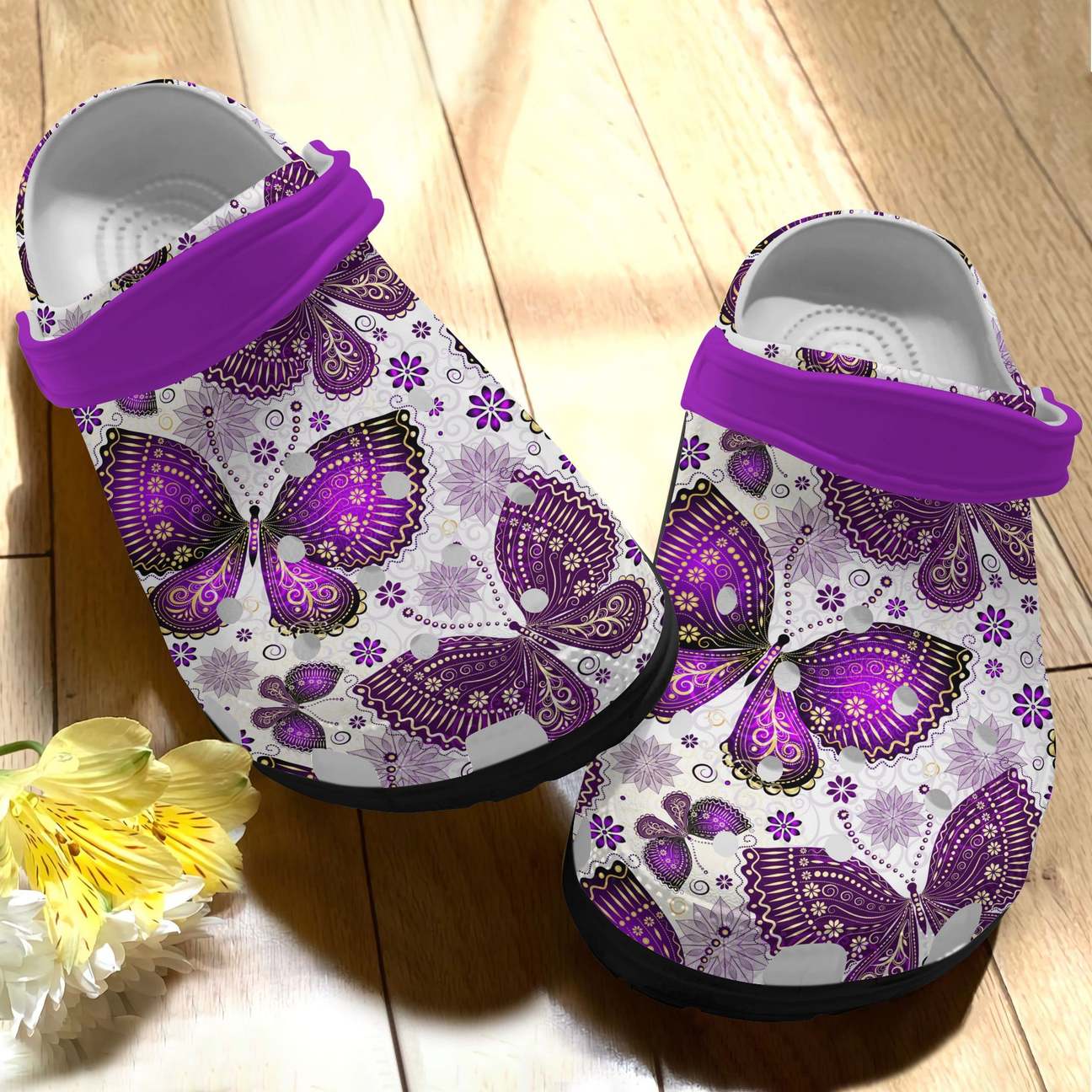 Butterfly Personalized Clog, Custom Name, Text, Color, Number Fashion Style For Women, Men, Kid, Print 3D Pattern 2