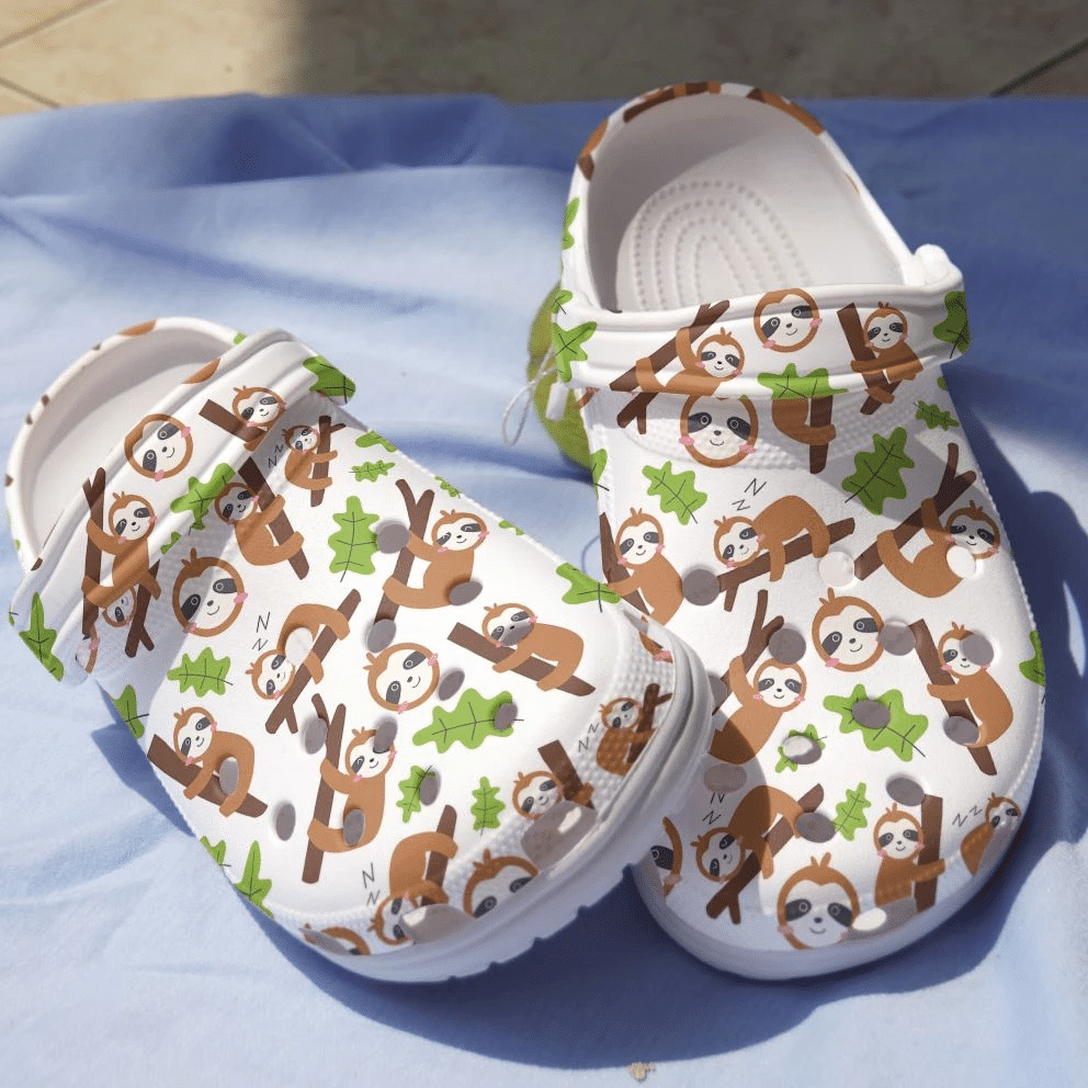 Sloth In Jungle Collection Shoes – Sloth Cartoon Crocbland Clog Birthday Gift For Boy Girl Son Daughter Niece Nephew