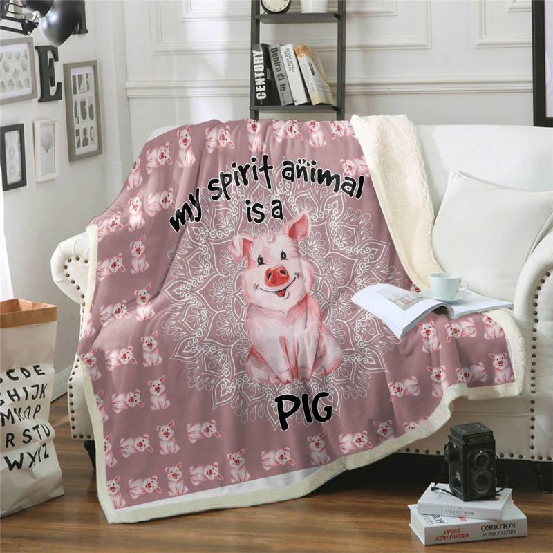 Pig Is My Spirit Animal CLH2312300F Sherpa Fleece Blanket