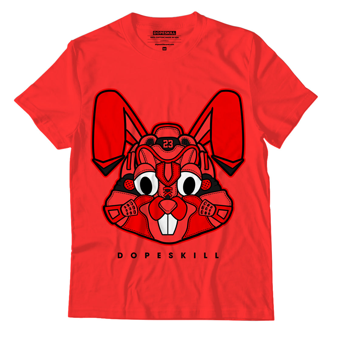 Jordan 9 Chile Red Dopeskill Chile Red T-Shirt Sneaker Rabbit Graphic