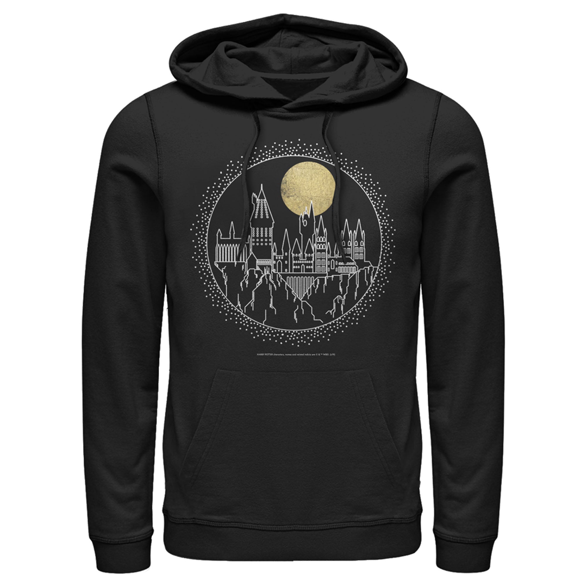 Men’S Harry Potter Hogwarts Line Art Moonrise Pull Over Hoodie