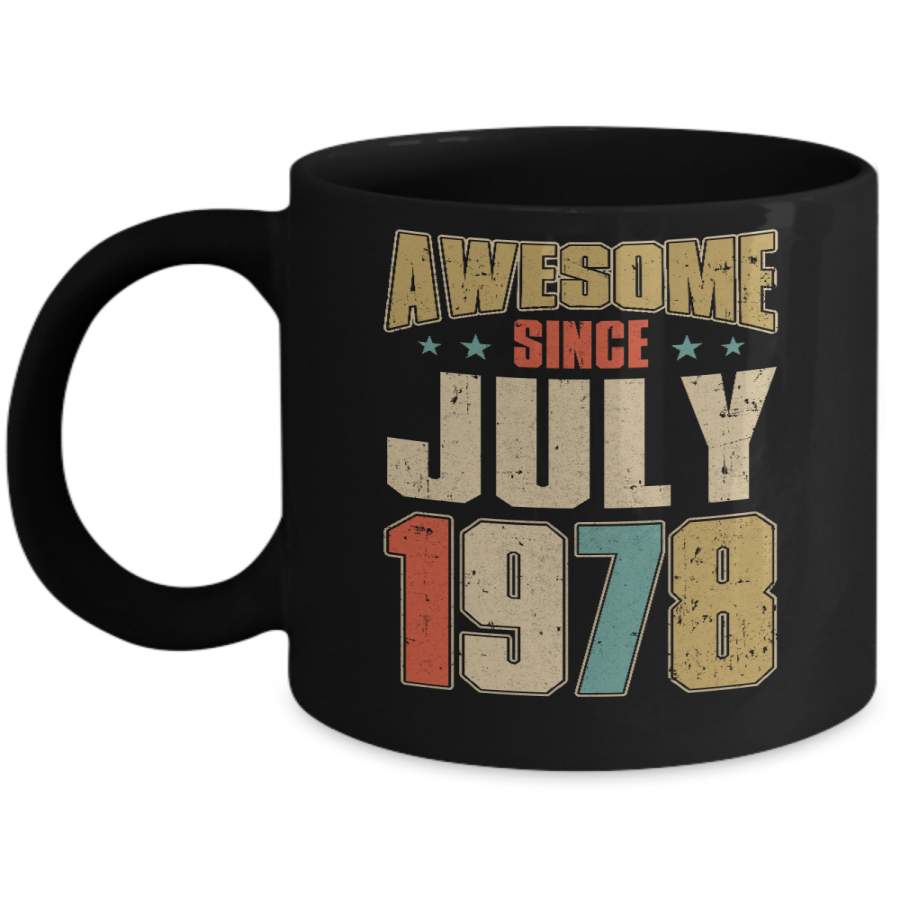 Vintage Retro Awesome Since July 1978 42th Birthday Mug