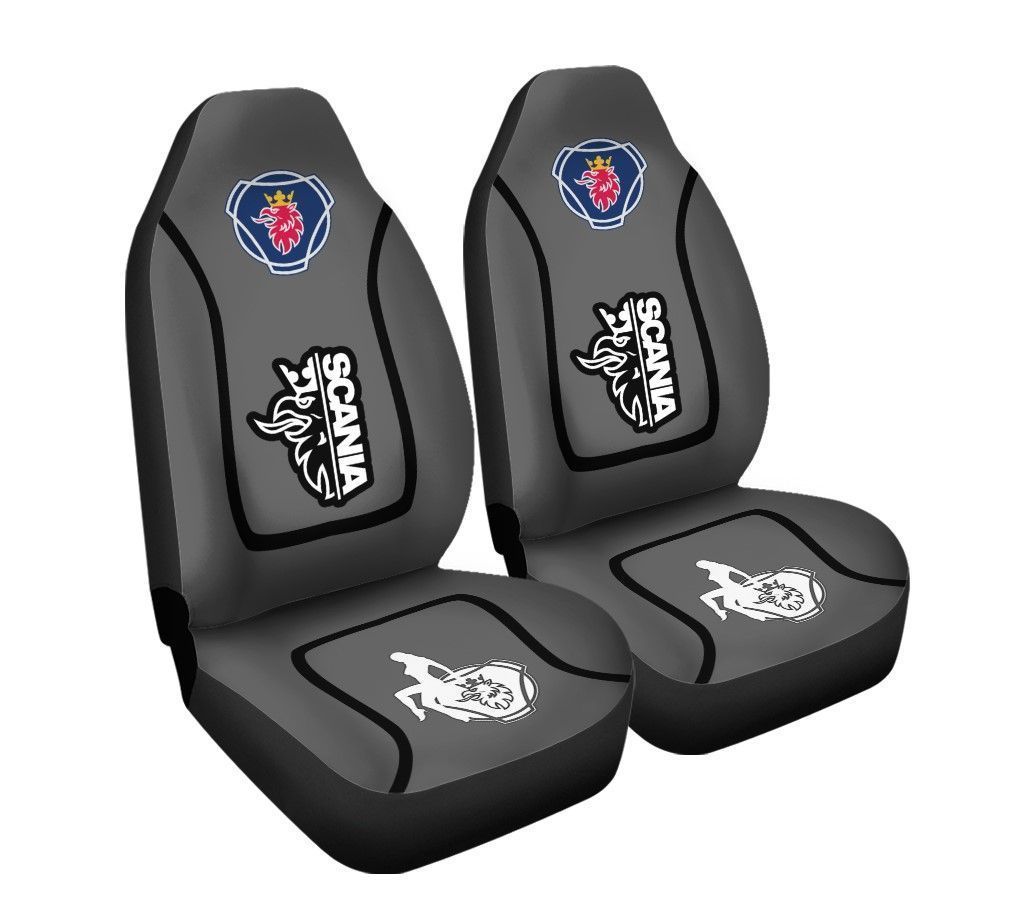Scania Car Seat Cover (Set Of 2) Ver 2 (Grey)