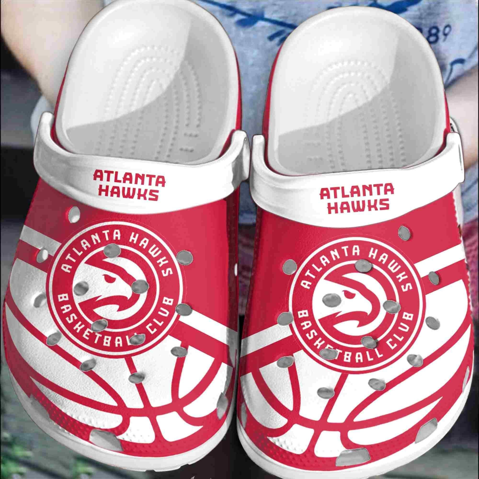 Atlanta Hawks Basketball Club Crocss Clogs Crocband Comfortable Shoes For Men Women