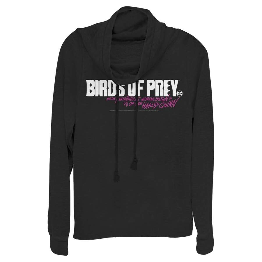 Birds of Prey Junior’s Fantabulous Logo  Cowl Neck Sweatshirt