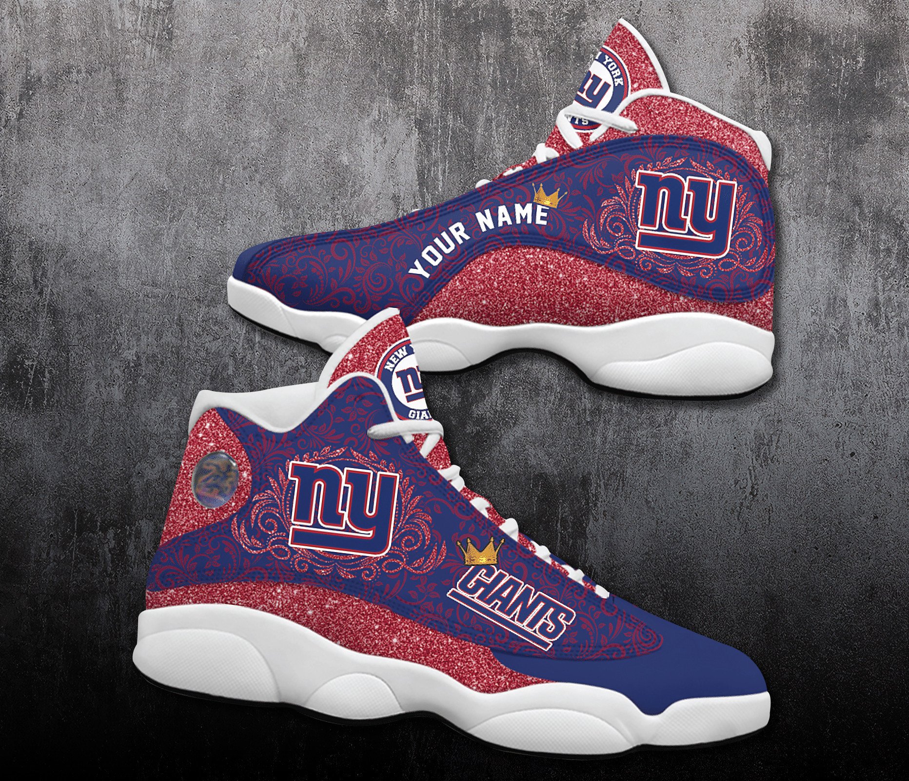 Personalized Shoes New York Giants Jordan 13 Customized Name