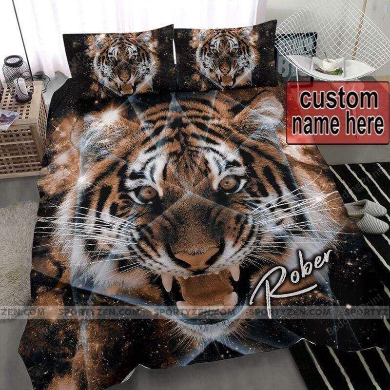 Tiger Galaxy Personalized Custom Name Duvet Cover Bedding Set