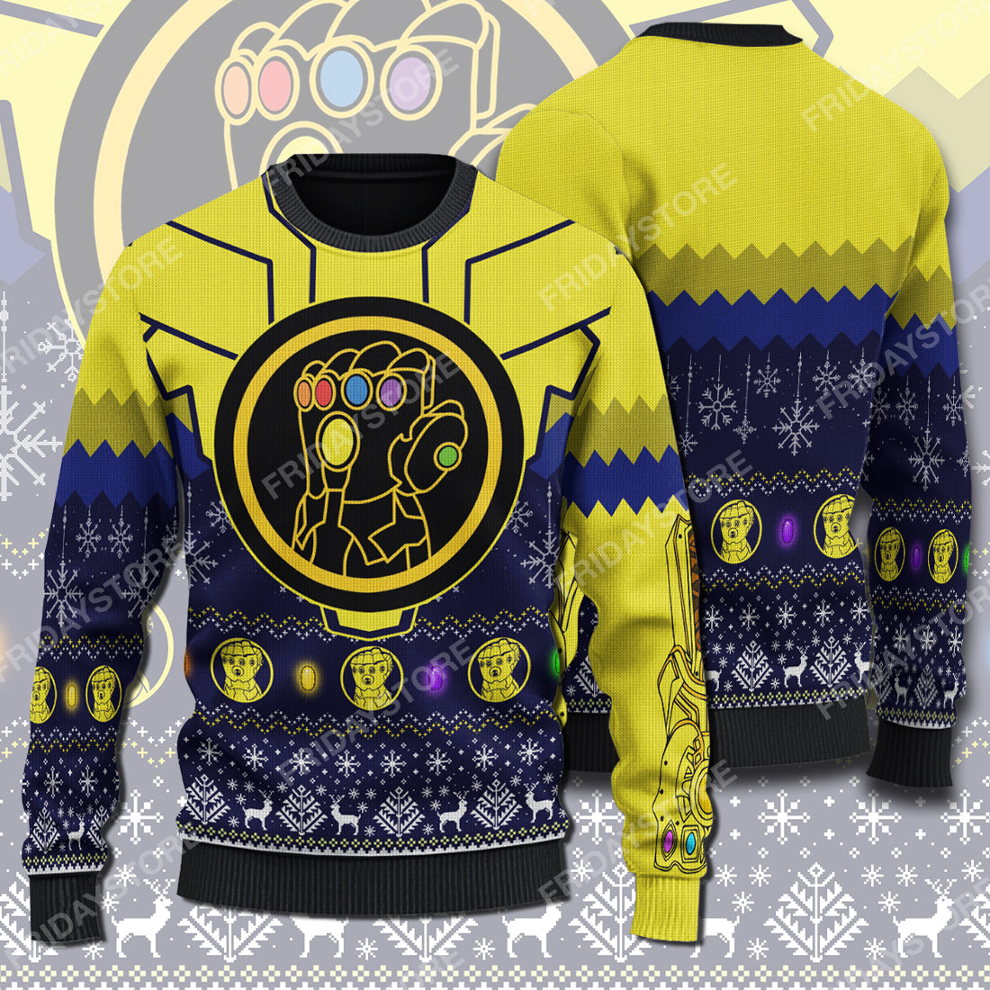 Unifinz Mv Ugly Sweater Infinity Gauntlet Christmas Sweater Cool Mv Sweater 2022