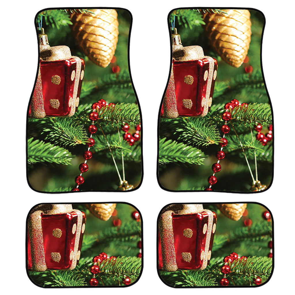 Xmas Tree Print Front And Back Car Floor Mats, Front Car Mat