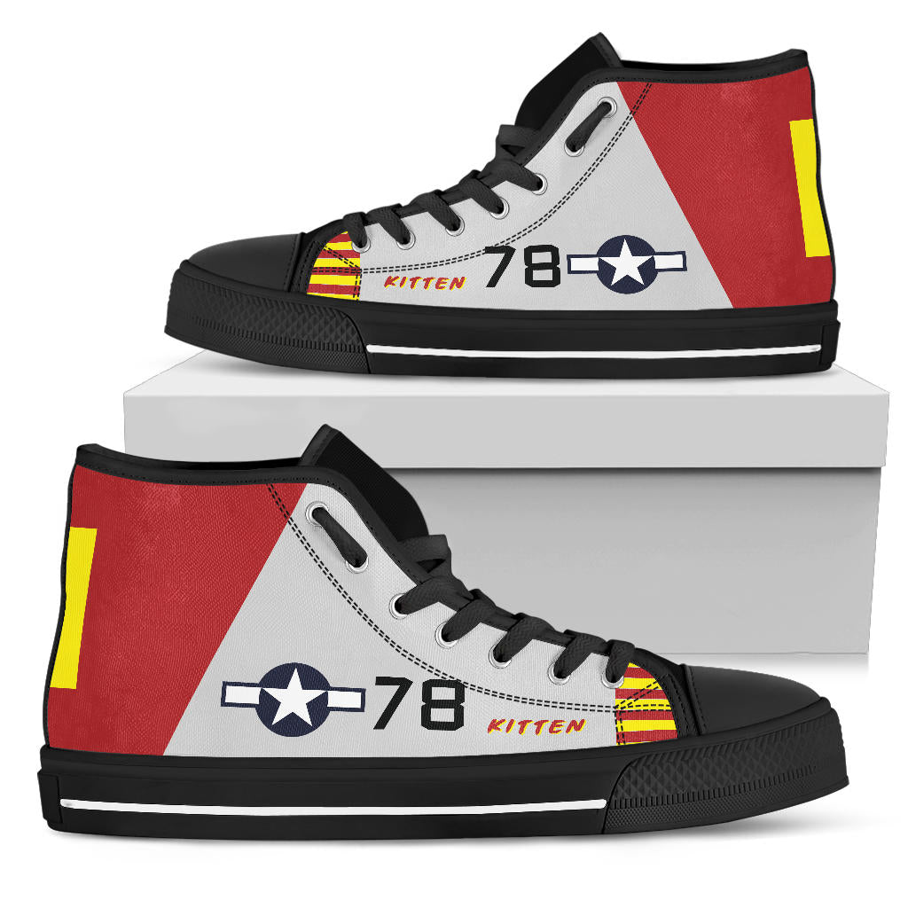 P-51B “Kitten” Of Brig. Gen. Charles Mcgee Men’S High Top Canvas Shoes