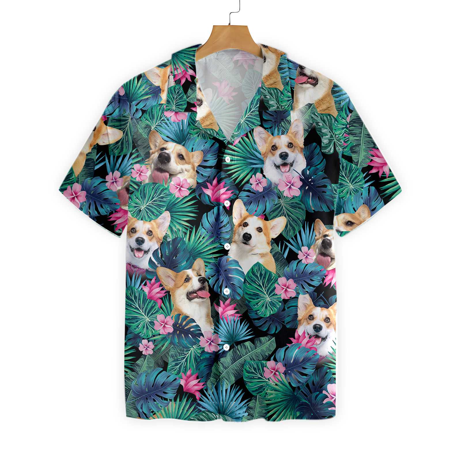 Tropical Corgi Dog Shirt For Men Hawaii Ha46251