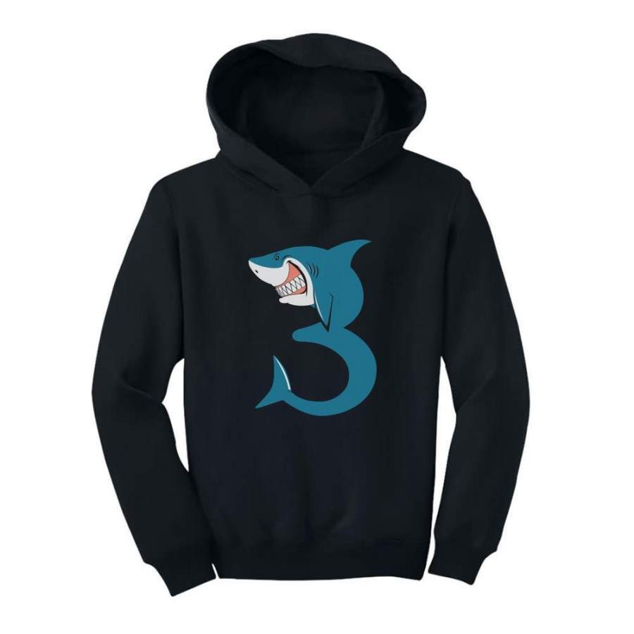 3rd Birthday Shark Three Year Old Toddler Hoodie