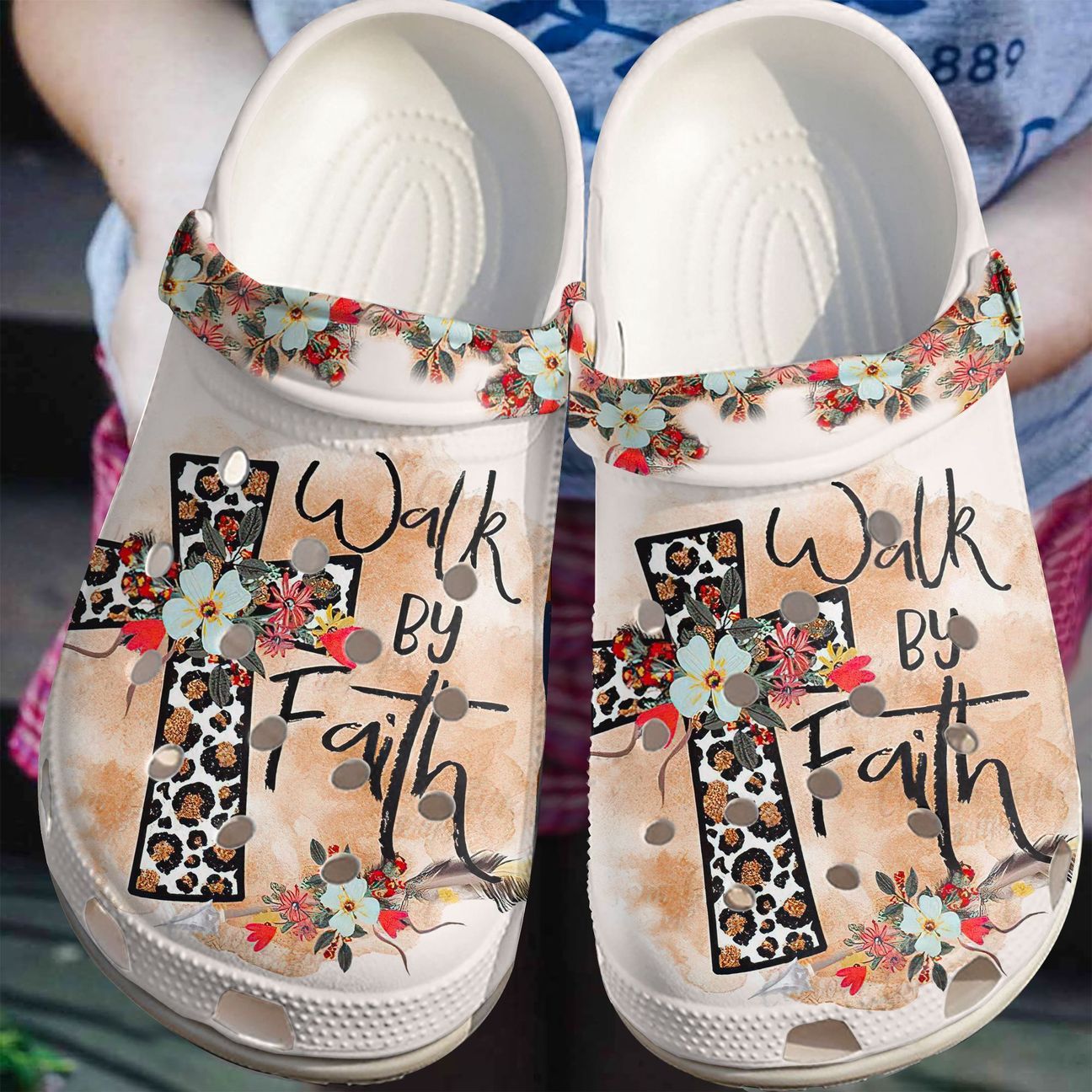 God Personalize Clog, Custom Name, Text, Fashion Style For Women, Men, Kid, Print 3D Whitesole Walk By Faith