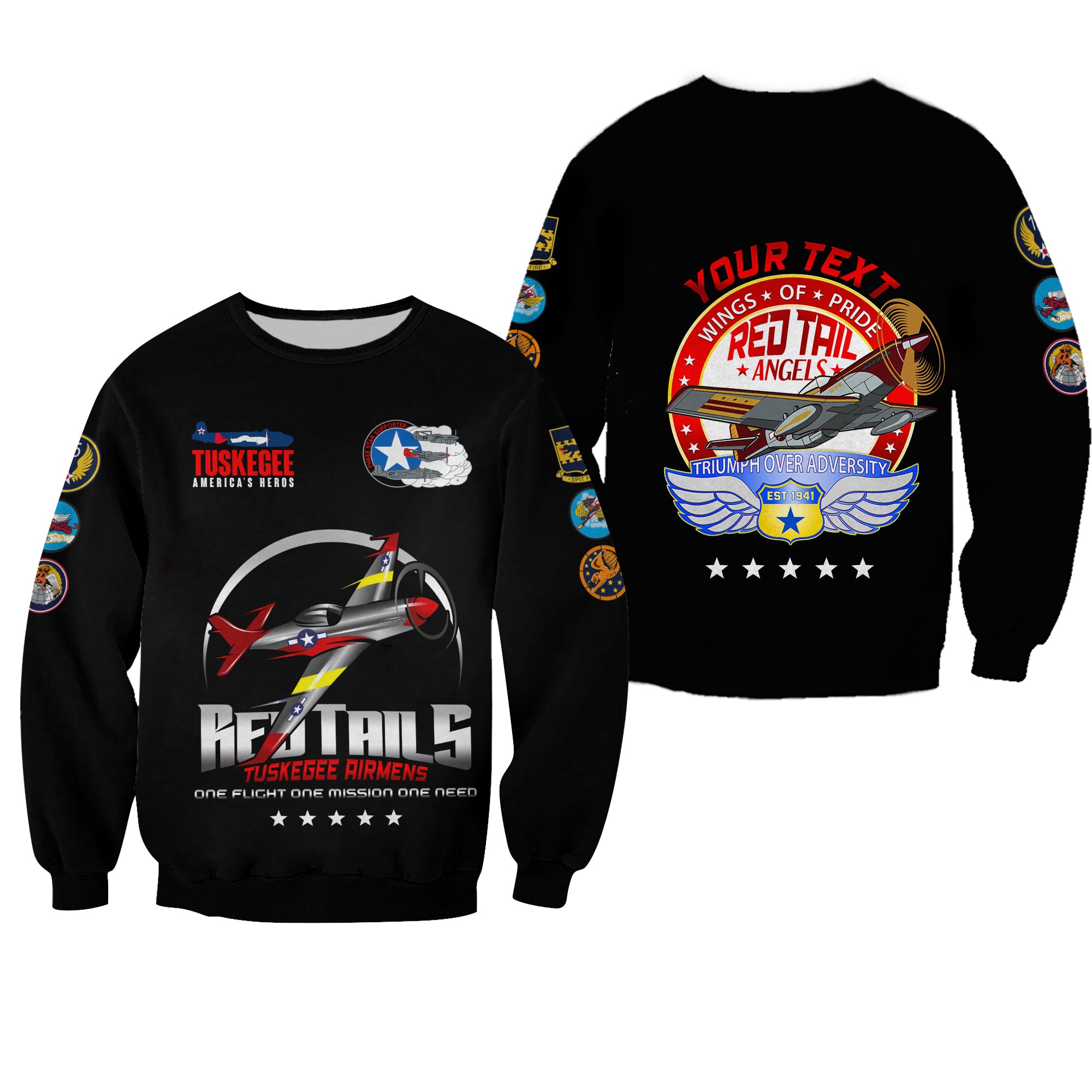 ( Custom Personalised) Tuskegee Airmens Red Tails African American Heros Sweatshirt – Lt2