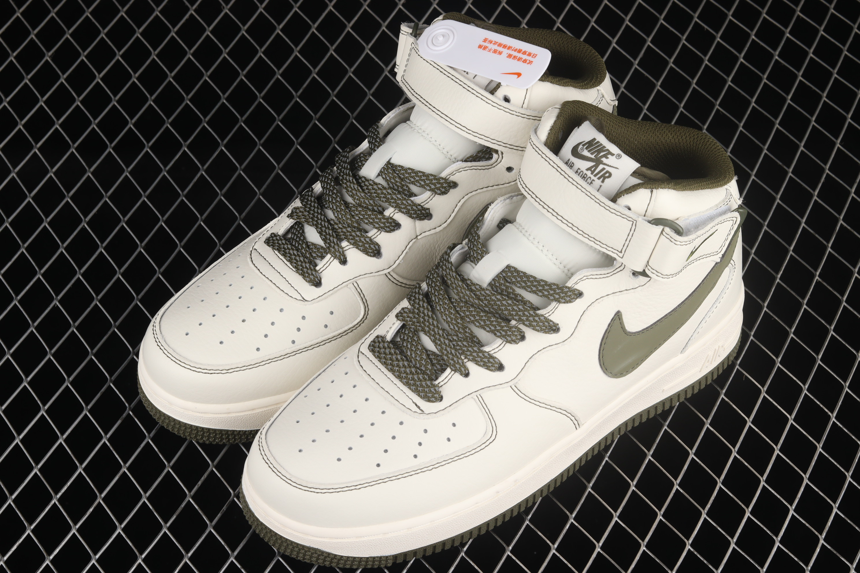 Nike Air Force 1 07 Mid SU19 White Army Green Sneakers SNK441846763