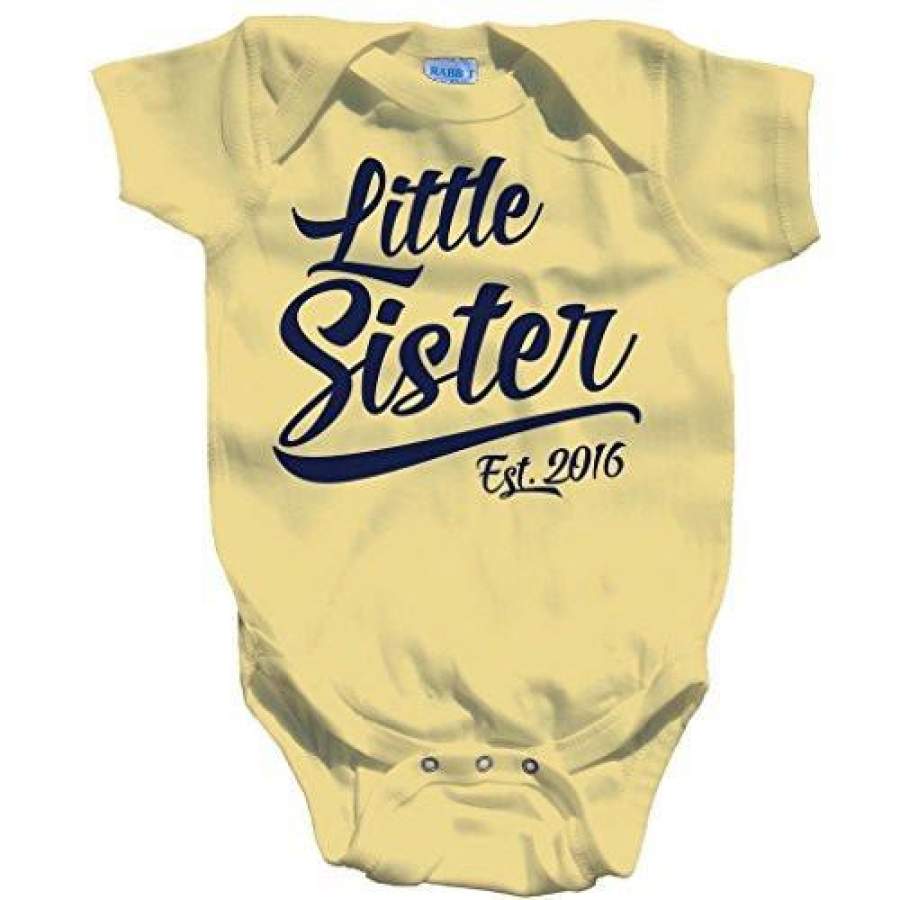 Shirts By Sarah Baby Girl’s Little Sister Est. 2016 One Piece Bodysuit