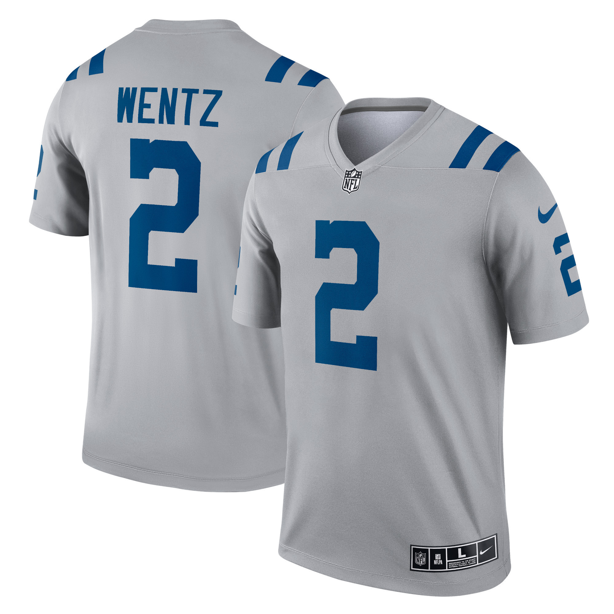 Carson Wentz Indianapolis Colts Inverted Legend Jersey – Gray NFL