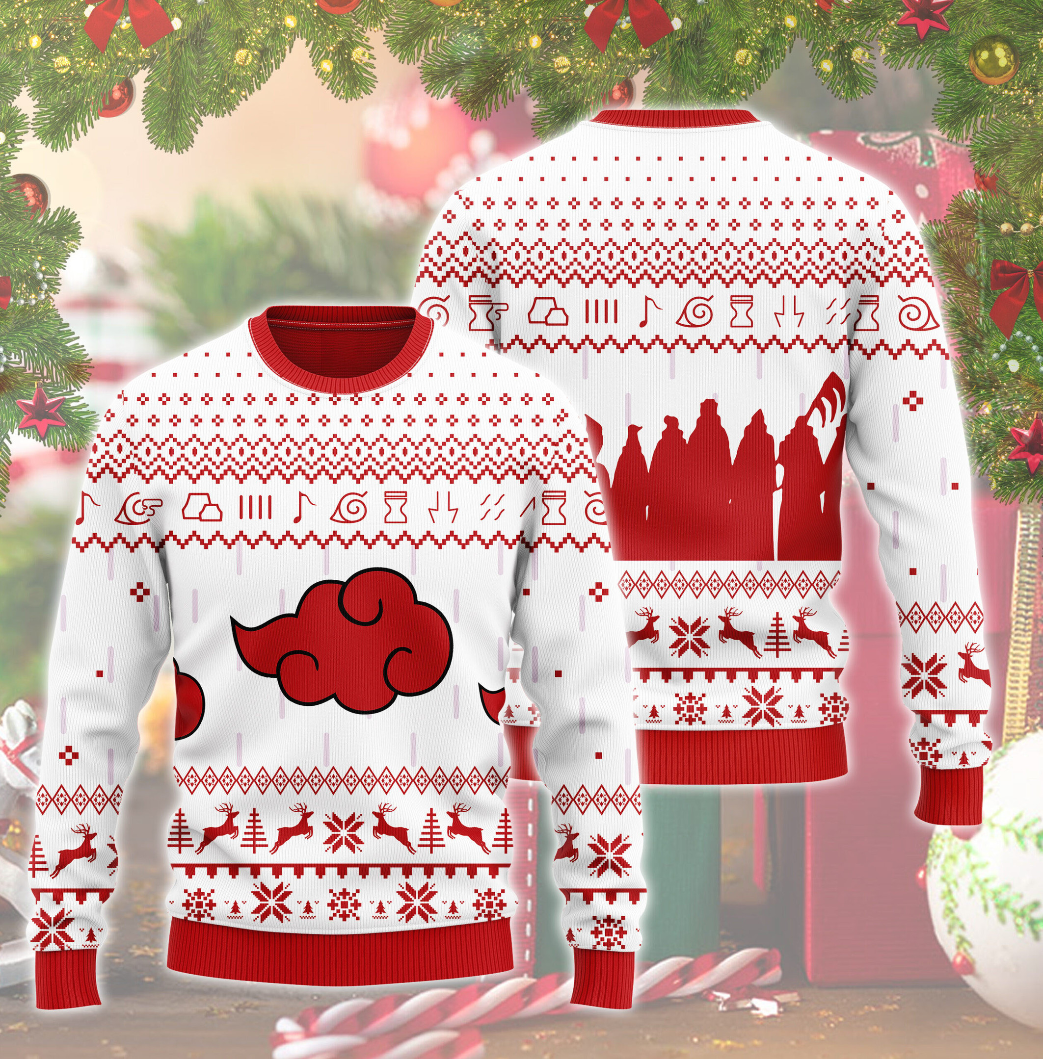 Akatsuki Clan Naruto Anime Ugly Christmas Sweater