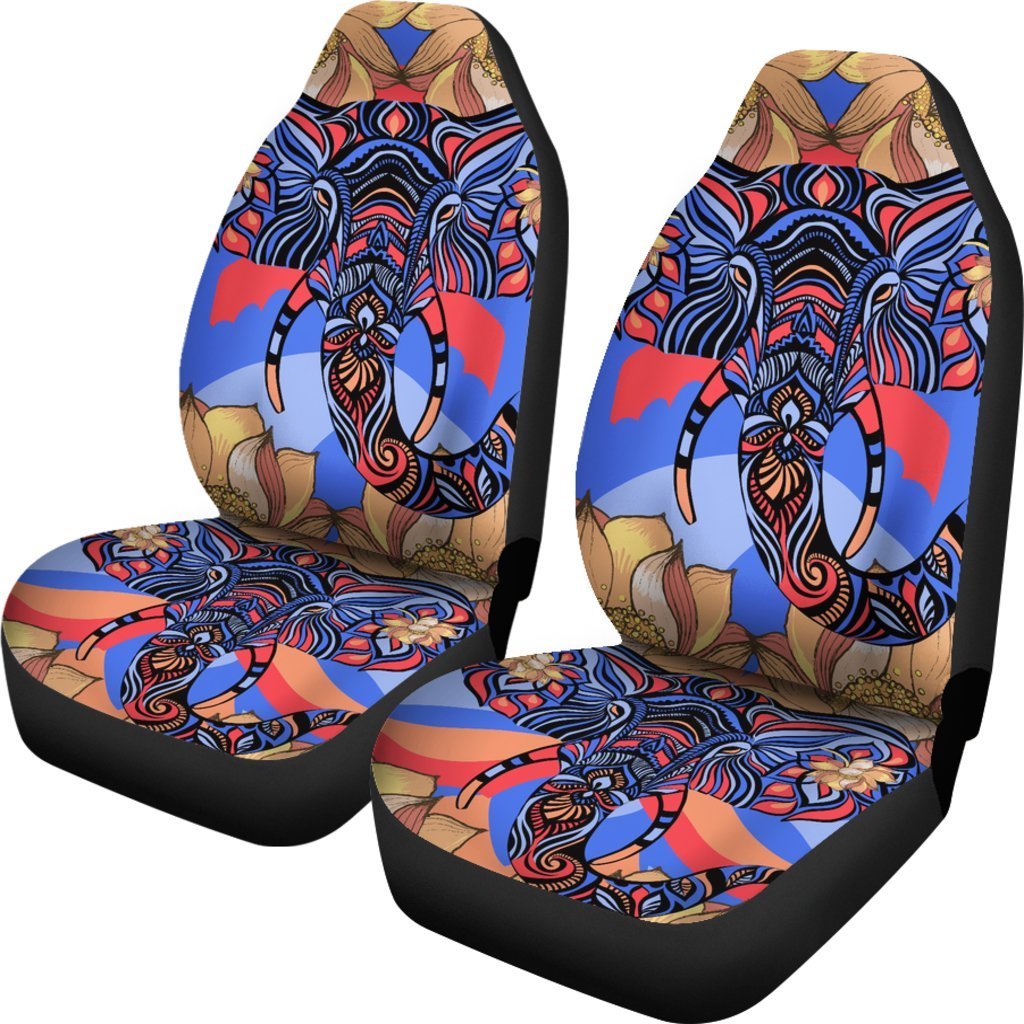 Blue Elephant Indian Mandala Universal Fit Car Seat Covers