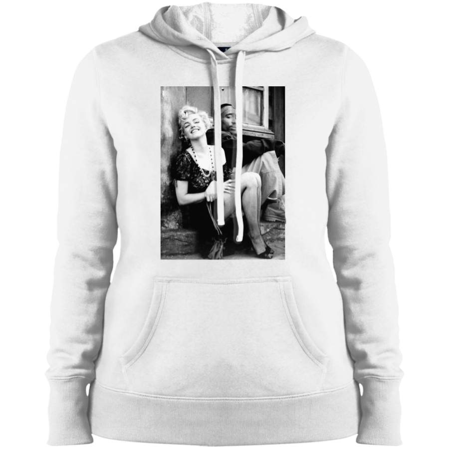 Tupac Marilyn Monroe Couple Ladies Pullover Hoodie