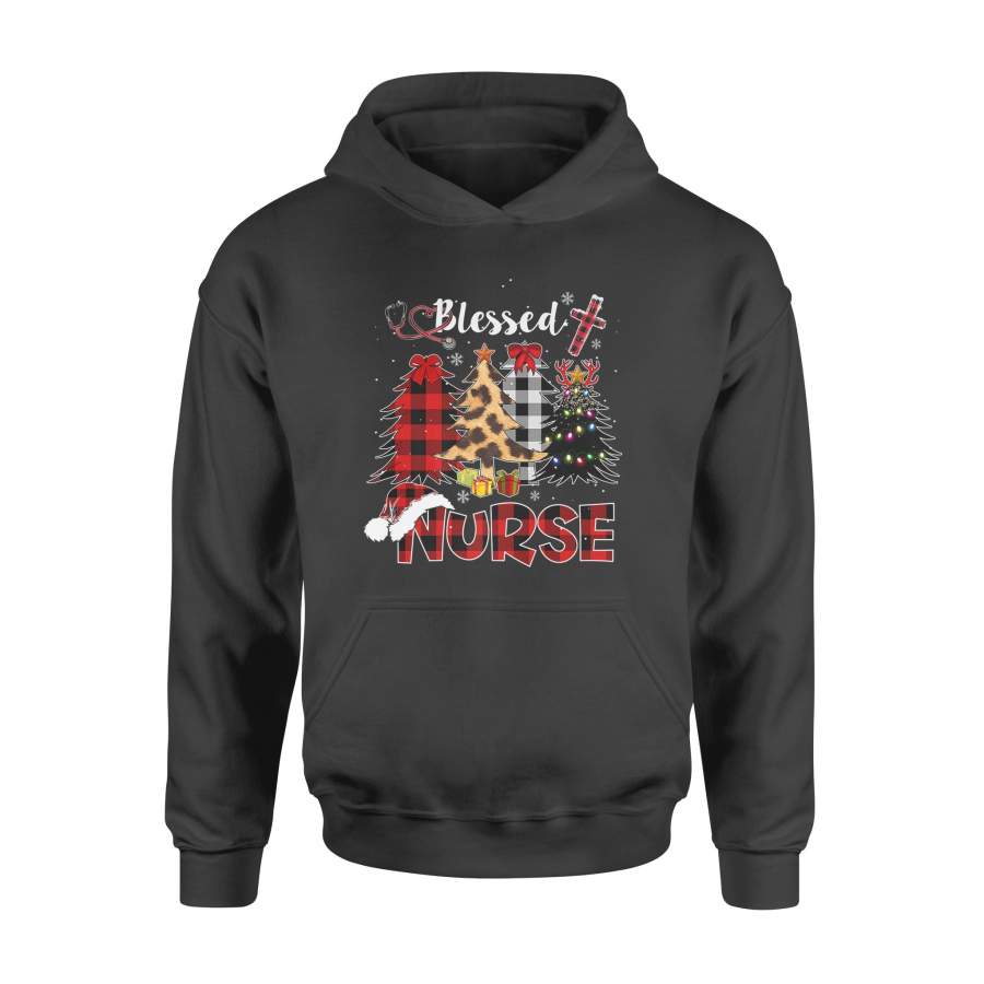 Red Buffalo Plaid Leopard Nurse Christmas Blessed Nurse Xmas – Standard Hoodie