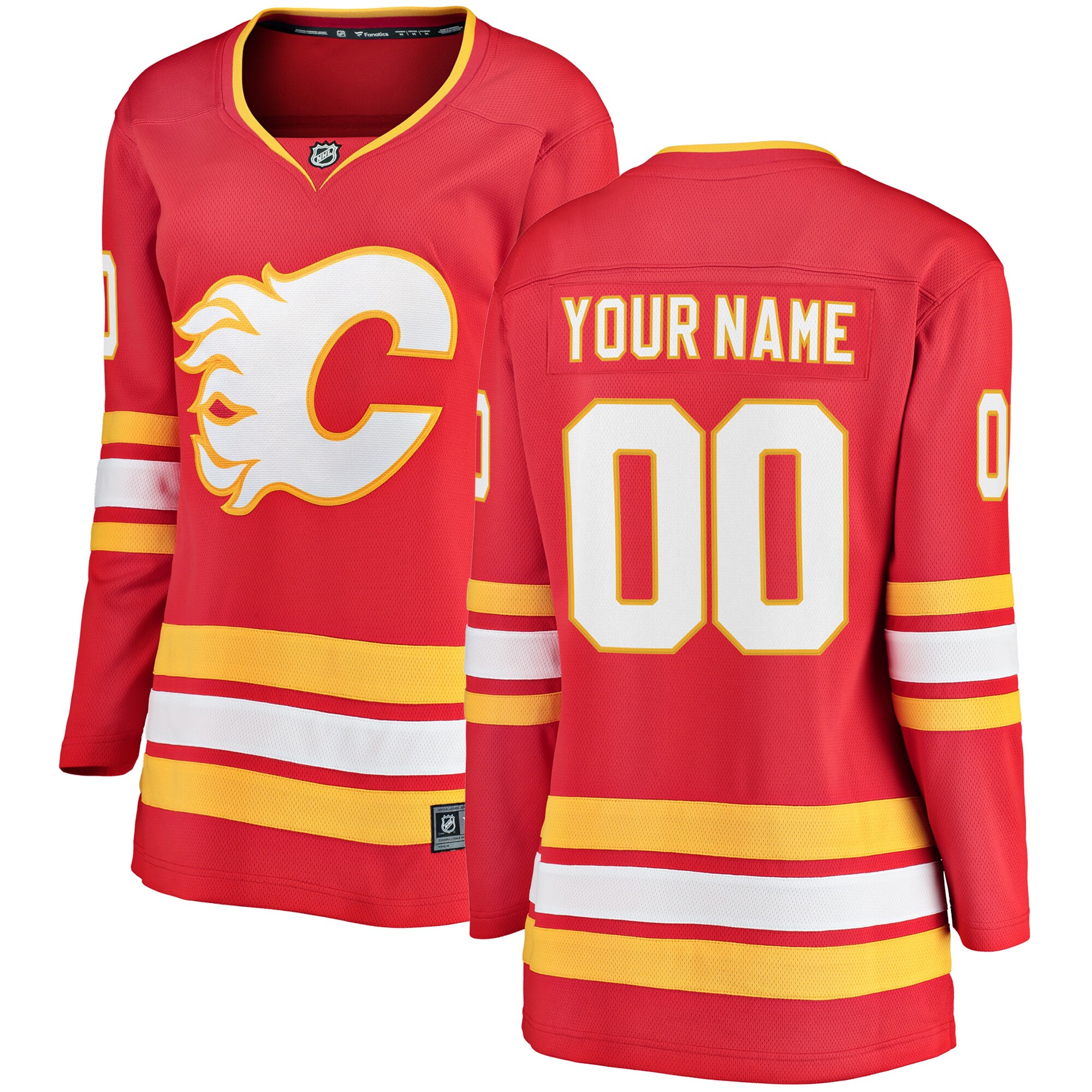 Women's Calgary Flames Red Home Breakaway Custom Jersey