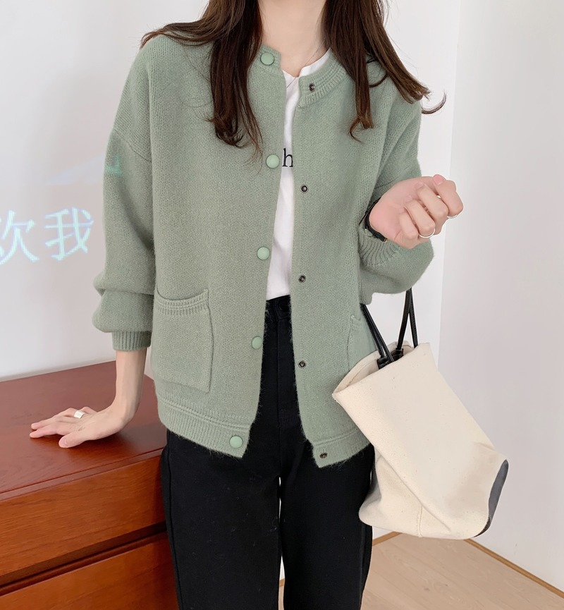 WDMSNA Long Sleeve Cardigan Women 2022 New Korean Loose Autumn Single Breasted Sweaters O-Neck Knitted Cardigan Coat Women alx