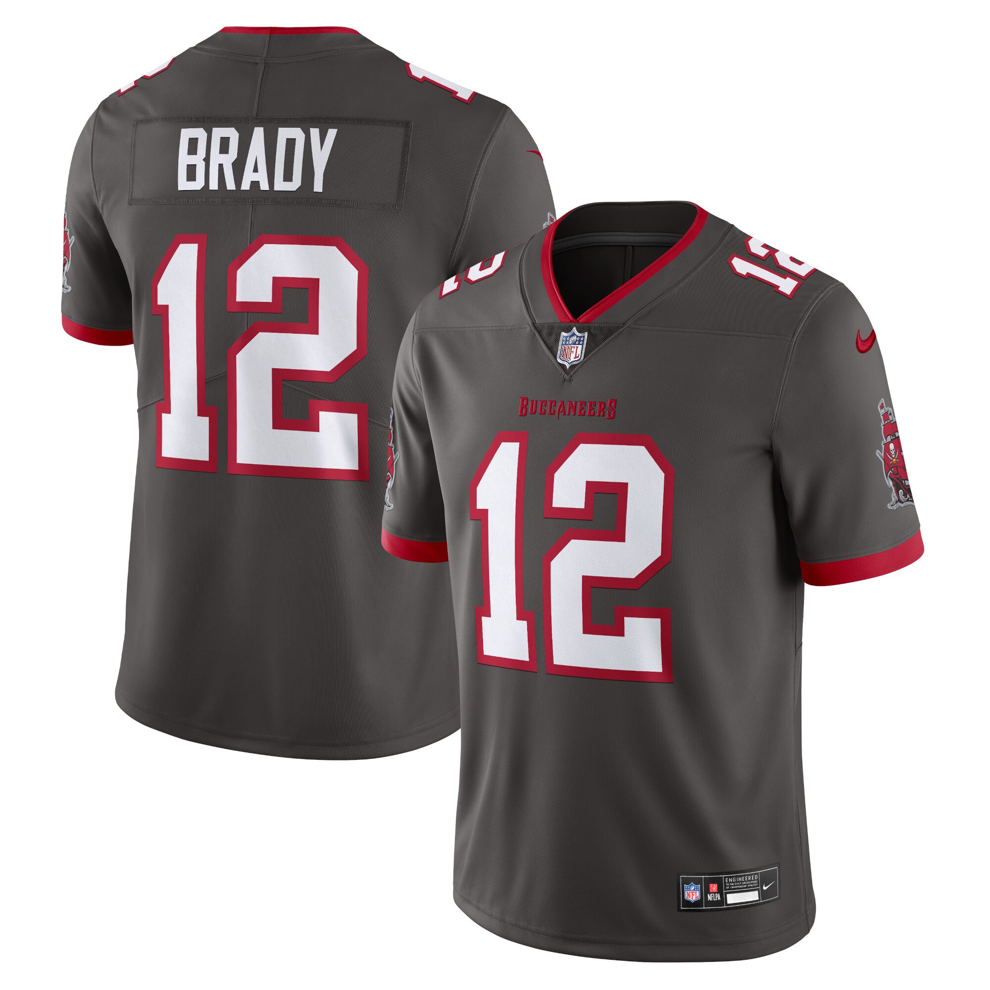 Men’s Tampa Bay Buccaneers Tom Brady Pewter Alternate Vapor Untouchable Limited Jersey