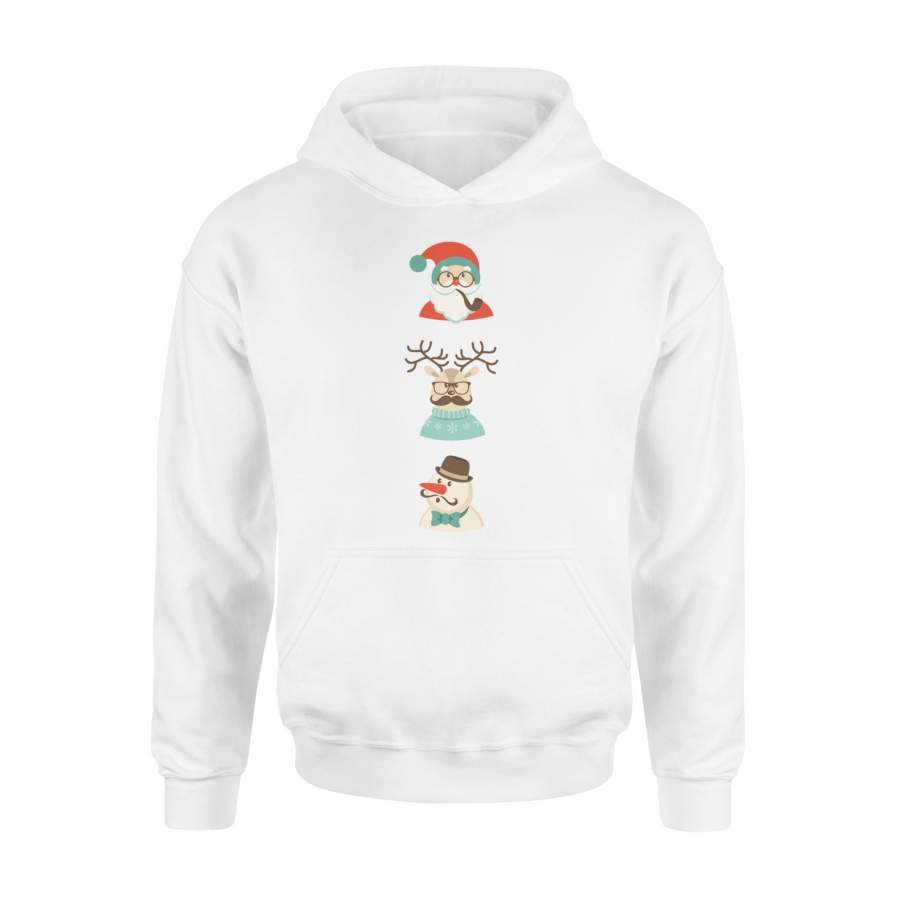 Christmas Santa Claus Reindeer Snowman brsm Hipster Hoodie