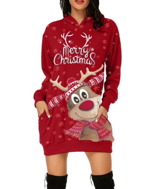 2022 Christmas Jersey Sweater Women Ugly Plaid Sweater With Hood Long Sleeve Winter Ladies Turtleneck Sweater Knitwear For Women alx