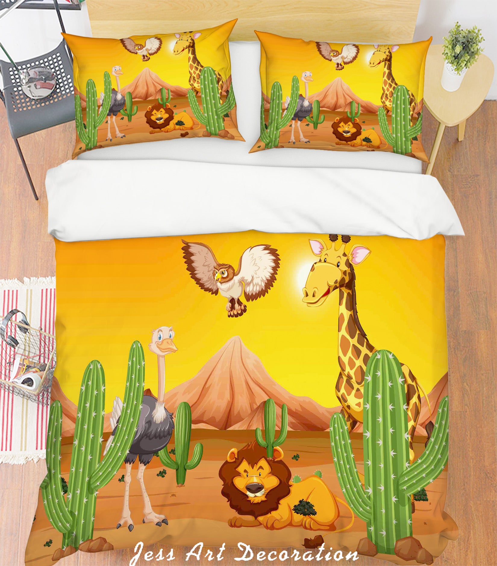 3D Cartoon Animals Cactus Quilt Cover Set Bedding Set Pillowcases  47