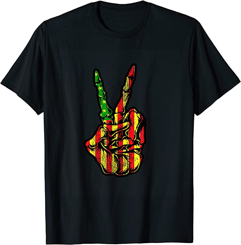 us flag peace sign African Americans independence juneteenth T-Shirt