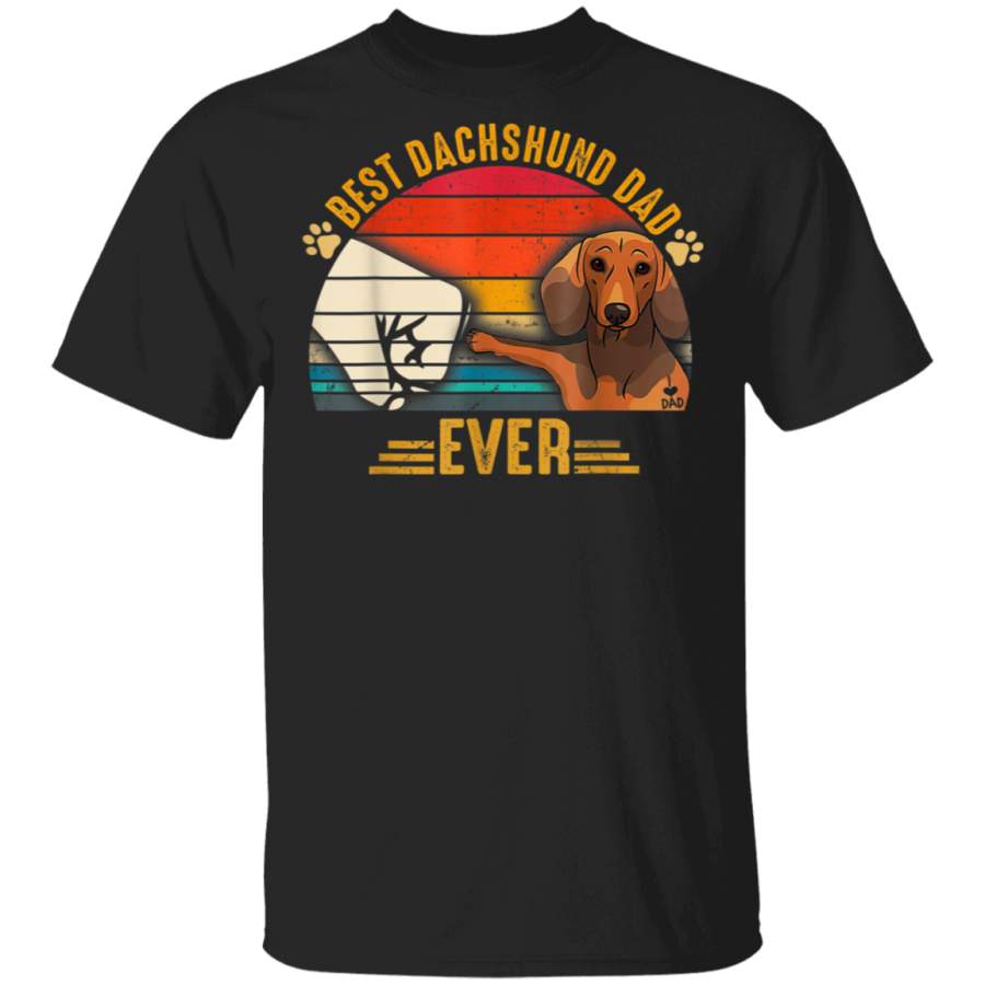 Retro Best Dachshund Dad Ever Dachshund Lovers TShirt