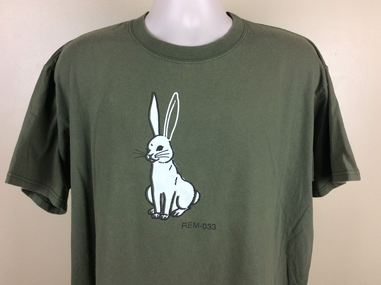 Vtg 1999 Rem Concert T Shirt Green 90S Rem Indie Alternative Rock Band Giant Tag Rabbit