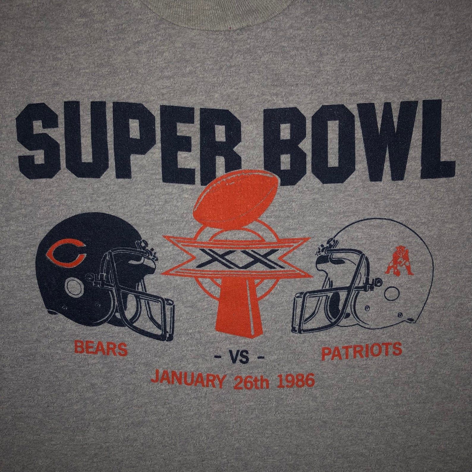 Vintage 1980S Chicago Bears Super Bowl Champions T Shirt New England Patriots Single Stitch