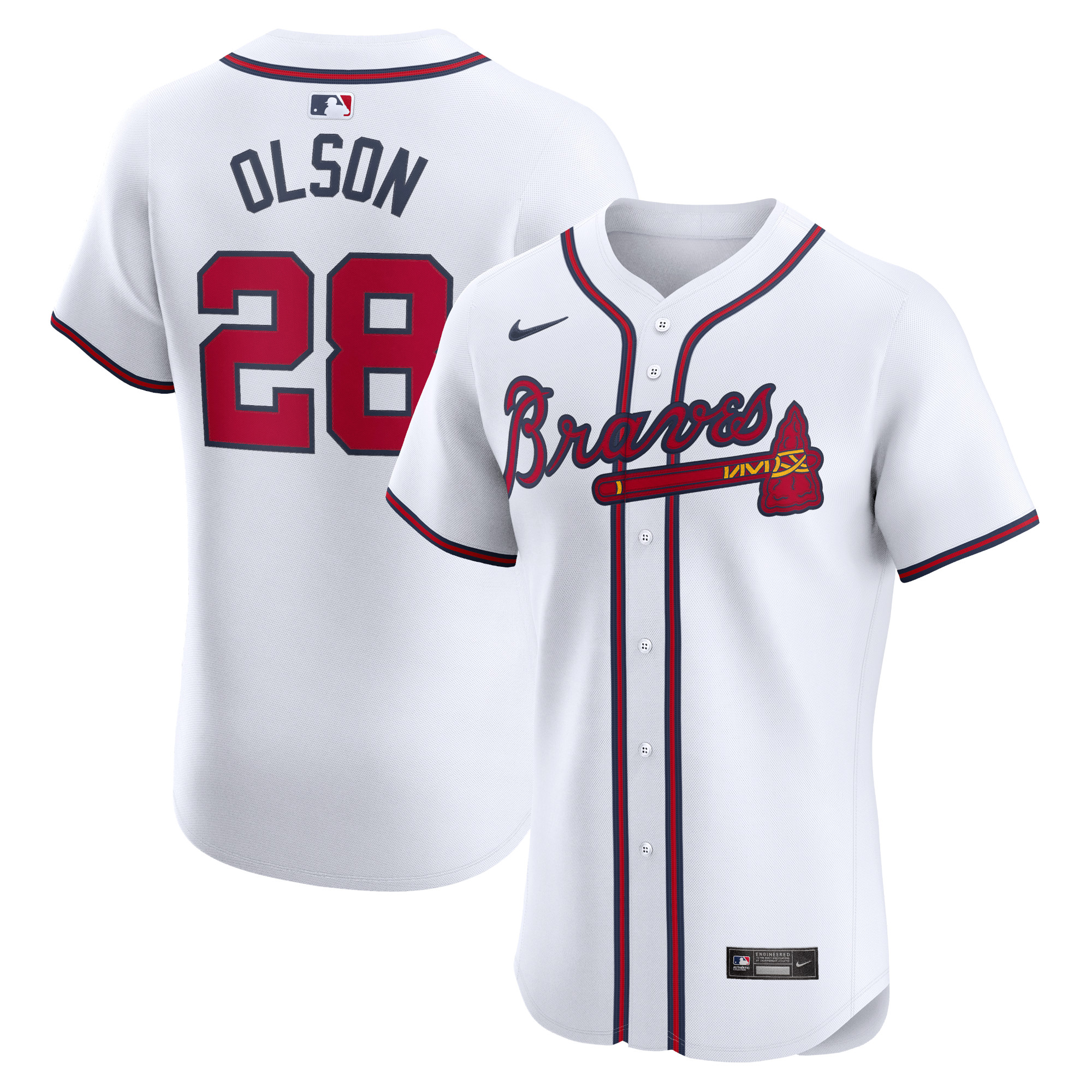 Matt Olson Atlanta Braves Home Elite Player Jersey – White