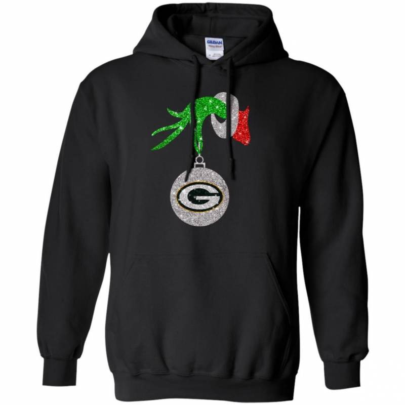 Green Bay Packers Glitter Grinch Monogram Ornament Christmas Gift Hoodies