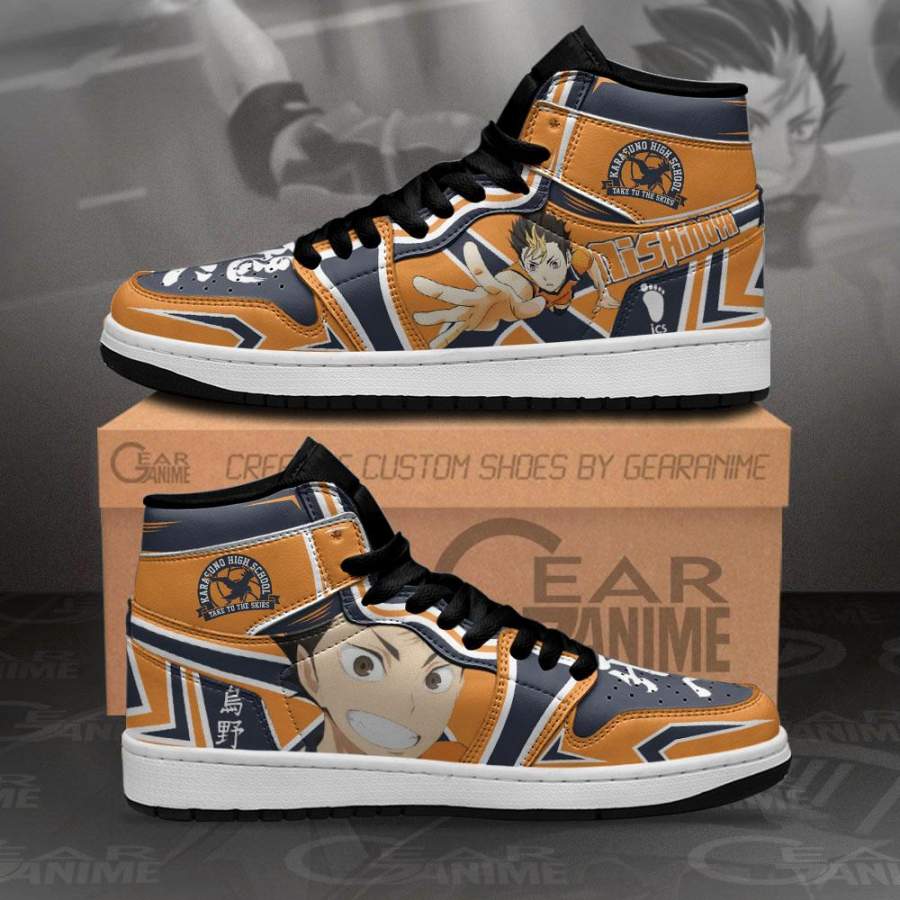 Karasuno Nishinoya Yuu Jordan Sneakers Haikyuu Anime Shoes MN10
