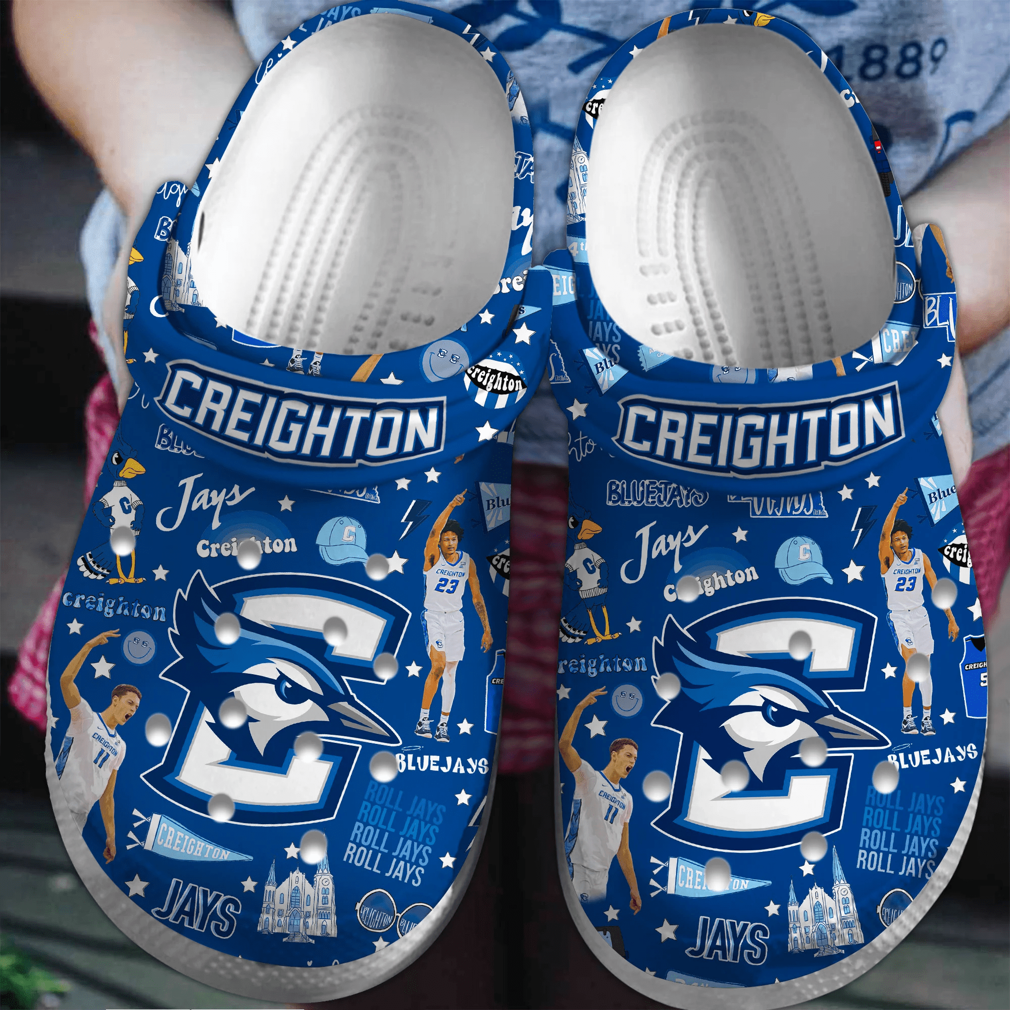 Creighton Bluejays NCAA Sport Crocss Crocband Clogs Shoes Comfortable For Men Women and Kids